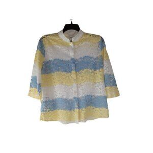 Draper's & Damon's  Women's Multicolor Lace   Button Up  Top size XL